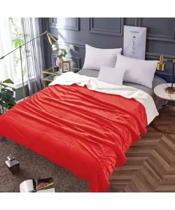 Patura Cocolino cu Blanita, 200x230 cm, Model Uni, Rosu Patura Cocolino cu Blanita, 200x230 cm, Model Uni, Rosu
