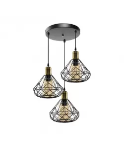 Pendul Asura, 3*E27, Negru, Metal Pendul Asura, 3*E27, Negru, Metal