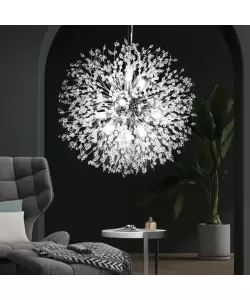 Pendul Cristal Ricky 12x G9 Argintiu