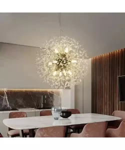 Pendul Cristal Ricky 12x G9 Argintiu