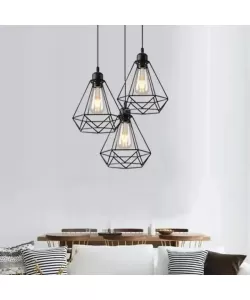 Pendul Diamant, 3*E27, Negru, Metal, 6630/3R Pendul Diamant, 3*E27, Negru, Metal, 6630/3R