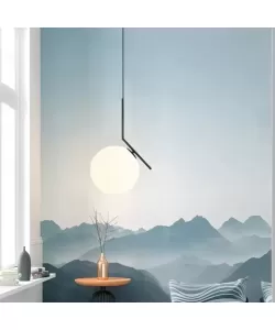 Pendul Eithan 1x E27 Alb Negru