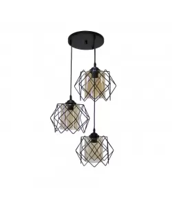 Pendul Flora, 3*E27, Metal, Negru, 7879/3N