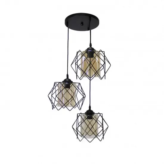 Pendul Flora, 3*E27, Metal, Negru, 7879/3N Pendul Flora, 3*E27, Metal, Negru, 7879/3N