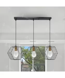 Pendul Hexagonia 3x E27 Negru