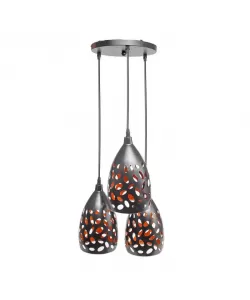 Pendul Ivona, 3*E27, Negru, Metal, 7719/3