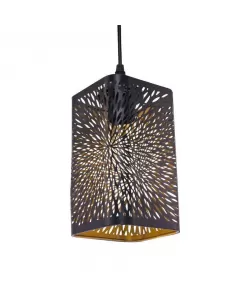 Pendul Izaria, 3*E27, Negru cu Auriu, Metal Pendul Izaria, 3*E27, Negru cu Auriu, Metal