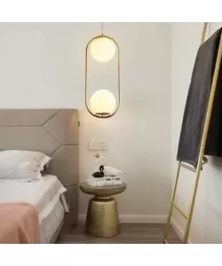 Pendul Josiah 2x E27 Alb Auriu