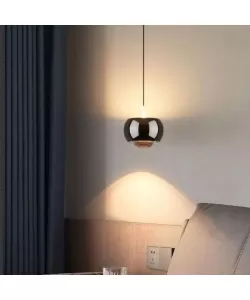 Pendul LED Abaris, 12W, Sticla, Negru Perlat