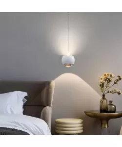 Pendul LED Abeus, 12W, Sticla, Alb