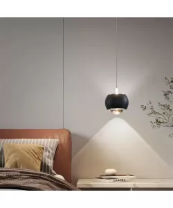 Pendul LED Aeolus, 12W, Sticla, Negru