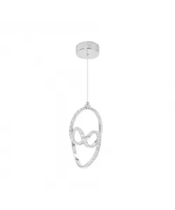 Pendul LED Bowie, 24W, Cristal, Crom