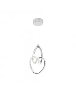 Pendul LED Bowie, 24W, Cristal, Crom