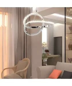 Pendul LED Cristal Sorina 50W Argintiu