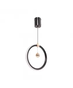 Pendul LED Hal , 24W, 2.4GHz, Dimabila, Metal, Negru si Auriu