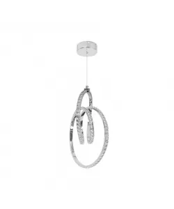 Pendul LED Jair, 24W, Cristal, Crom