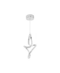 Pendul LED Osiris, 24W, Cristal, Crom