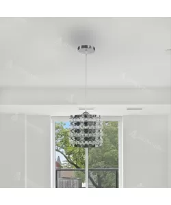 Pendul Luana, 1*E27, Crom, Metal si Cristal