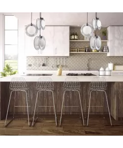 Pendul Luna, 3*E27, Negru, Metal, 8932/3