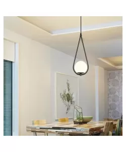 Pendul Major 1x E27 Alb Negru