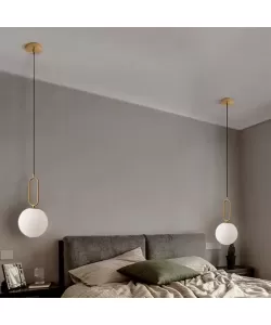 Pendul Marshall 1x E27 Alb Auriu