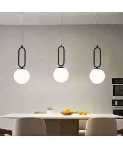 Pendul Mathew 1x E27 Alb Negru