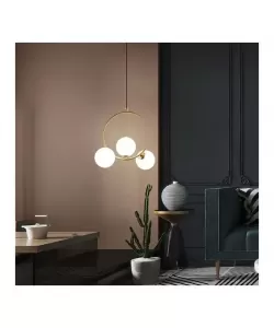 Pendul Michael 3x E27 Alb Auriu Pendul Michael 3x E27 Alb Auriu