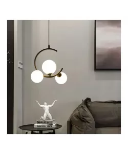 Pendul Michael 3x E27 Alb Auriu Pendul Michael 3x E27 Alb Auriu