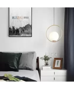 Pendul Miles 1x E27 Alb Auriu