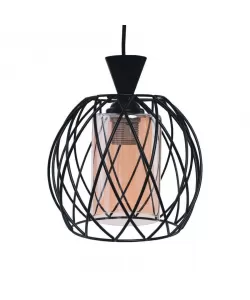 Pendul Minoro, 1*E27, Negru, Metal si Sticla, 3840/1