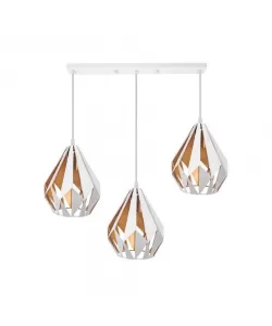 Pendul Orcus, 3*E27, Alb cu Auriu, Metal