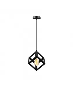 Pendul Patrat, 1*E27, Negru, Metal