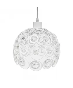 Pendul Soaresis, 1*E27, Alb, Metal si Cristal