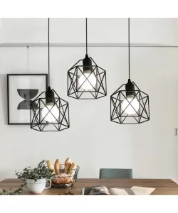 Pendul Vladimir, 3*E27, Negru, Metal, 6060/3