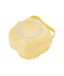 Perie de Baie cu Rezerva de Sampon/Sapun, 80 ml, Silicon, Galben/Roz/Verde - Galben