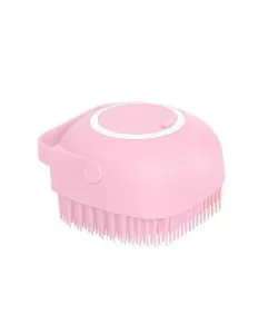 Perie de Baie cu Rezerva de Sampon/Sapun, 80 ml, Silicon, Roz