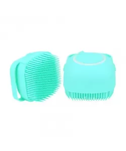 Perie de Baie cu Rezerva de Sampon/Sapun, 80 ml, Silicon, Galben/Roz/Verde - Verde