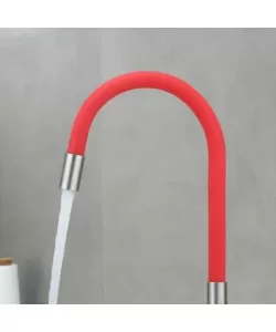 Pipa Flexibila, Silicon si Alama Sanitara, Rosu, KT/P4