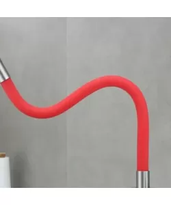 Pipa Flexibila, Silicon si Alama Sanitara, Rosu, KT/P4