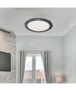 Plafoniera LED Fedora 96W, Plastic, Alb si Negru Plafoniera LED Fedora 96W, Plastic, Alb si Negru