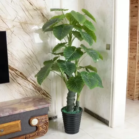 Planta Artificiala Alocasia odora, fara Ghiveci, 150cm Verde Planta Artificiala Alocasia odora, fara Ghiveci, 150cm Verde