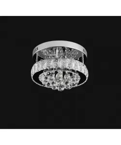 Lustra LED Abel, 24W, Lumina Rece/Calda/Neutra, Crom si Cristal Lustra LED Abel, 24W, Lumina Rece/Calda/Neutra, Crom si Cristal