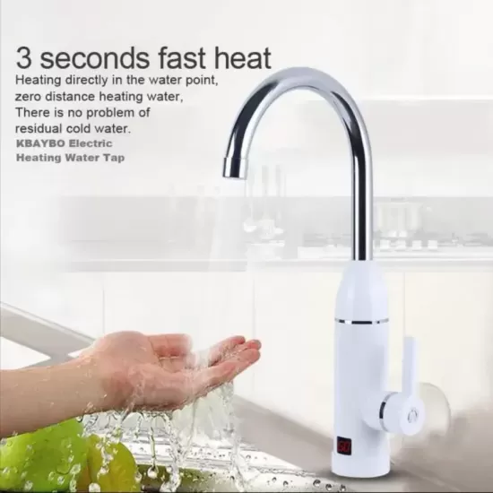 Robinet Electric Instant pentru Apa Calda, Afisaj LCD, Alb, LZ-501X