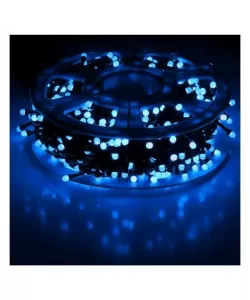 Rola Instalatie 500 Leduri, 50 m, Led Cilindric, Fir Negru, Alb/Albastru/Galben/Multicolor - Albastru