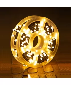 Rola Instalatie 500 Leduri, 50 m, Led Rotund, Fir Negru, Alb/Albastru/Galben/Multicolor - Albastru