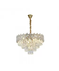 Candelabru Bono, 5x E27, Auriu, Metal si Cristal Candelabru Bono, 5x E27, Auriu, Metal si Cristal