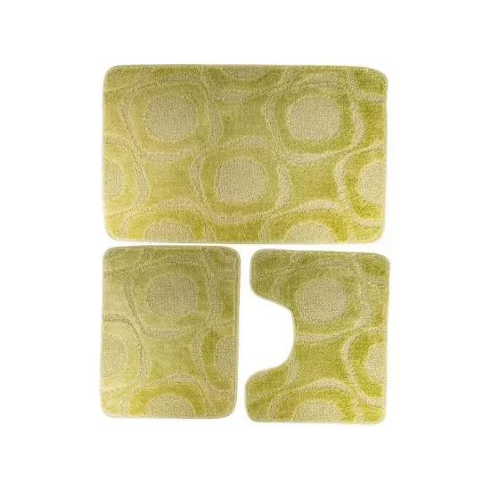 Set 3 Covorase de Baie, 50x40 cm, Verde, Antiderapant