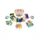 Set tip Puzzle cu Forme Geometrice cu Magneti, 68 Piese, Multicolor, Plastic si Magneti