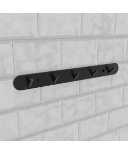 Suport Prosop si Accesorii Baie 37cm Aluminiu Negru