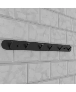 Suport Prosop si Accesorii Baie 45cm Aluminiu Negru